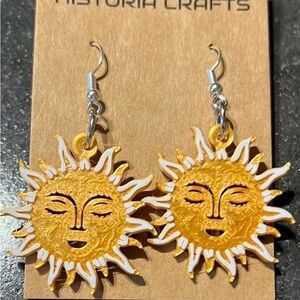 3D Printed Sun Face Earrings